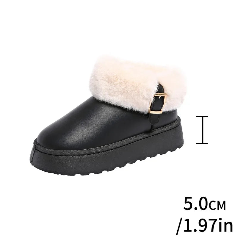 Furry Furry Shoes Newest Design Boots Winter Plush Warm Snow Boots Non-slip Thick Bottom Cotton Boot