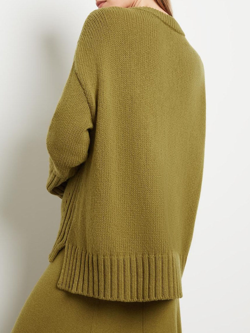 High-cuff Crewneck Sweater Skirt Set