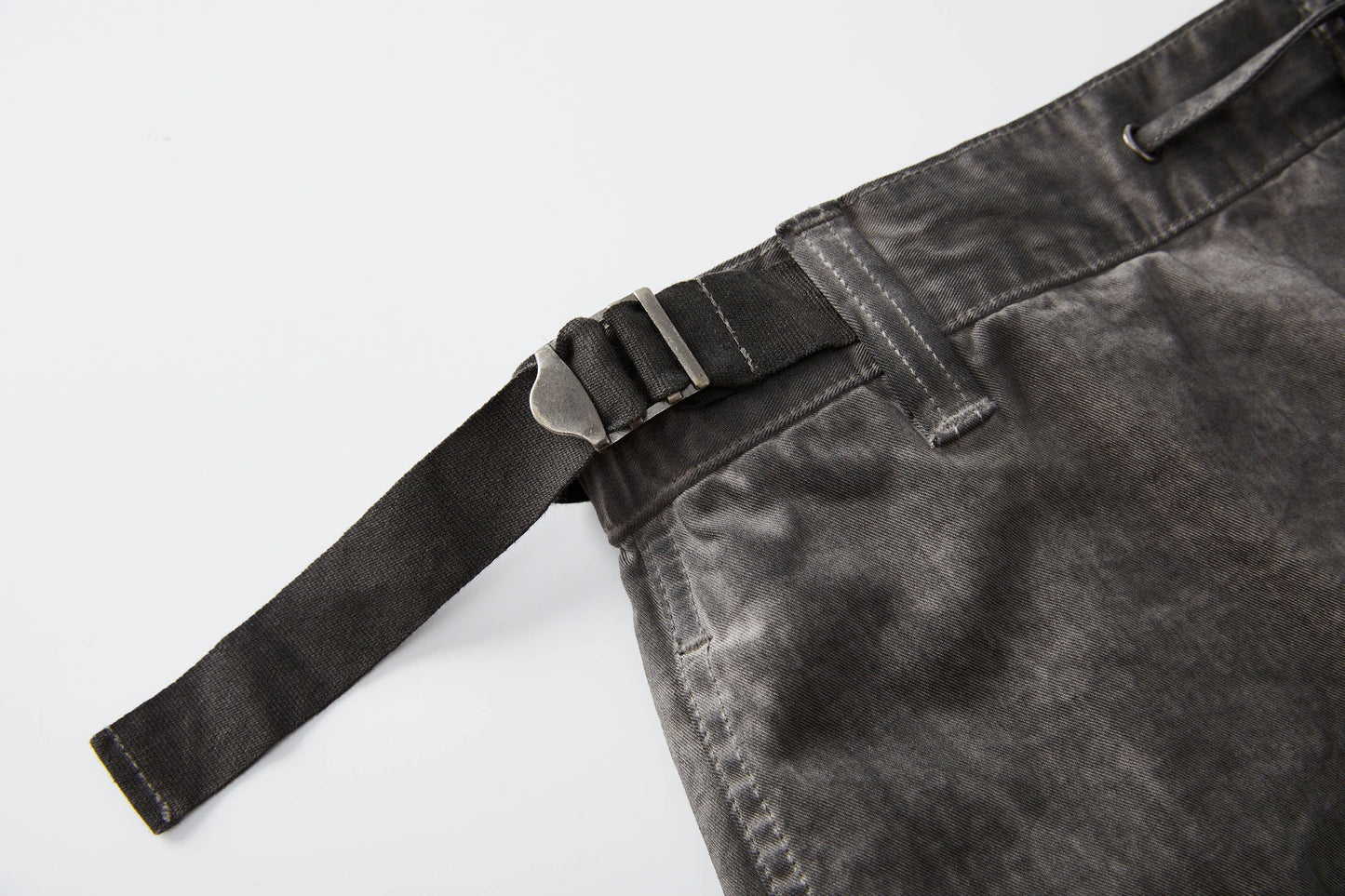 Multi-pocket Crinkled Drawstring Cargo Pants