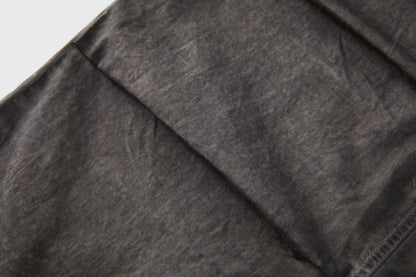 Multi-pocket Crinkled Drawstring Cargo Pants
