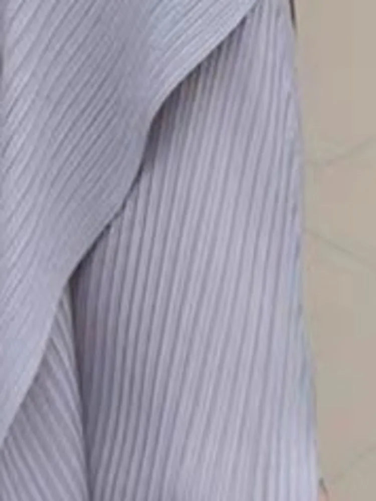 Splited Irregular Pleated Color Elastic Waist Skirt
