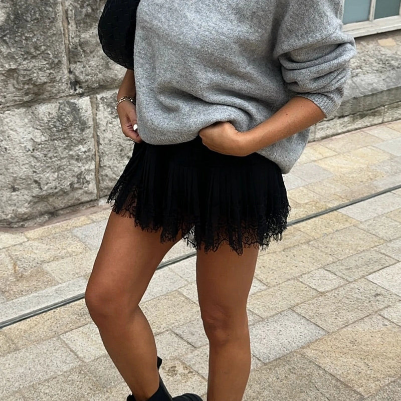 Ruffled Hem Layered Micro Skirt