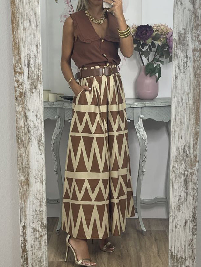 Geometric Printed Skirt