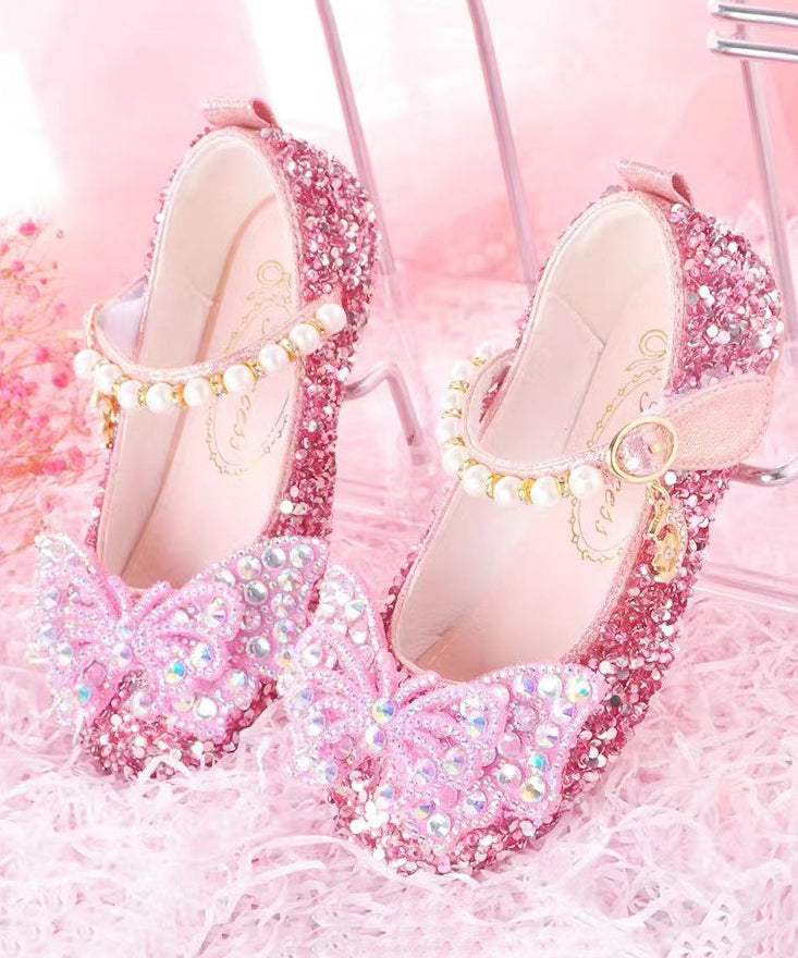 Shoes Strap Girl Nail Buckle Crystal Pink Baby Bead Princess