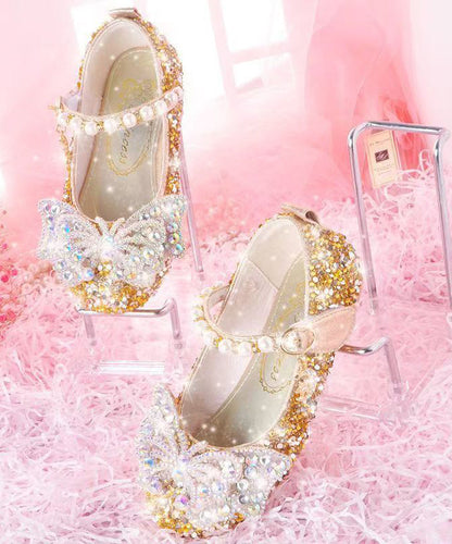 Shoes Strap Girl Nail Buckle Crystal Pink Baby Bead Princess