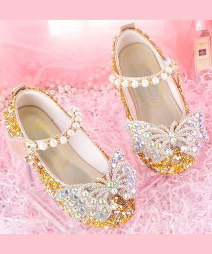 Shoes Strap Girl Nail Buckle Crystal Pink Baby Bead Princess