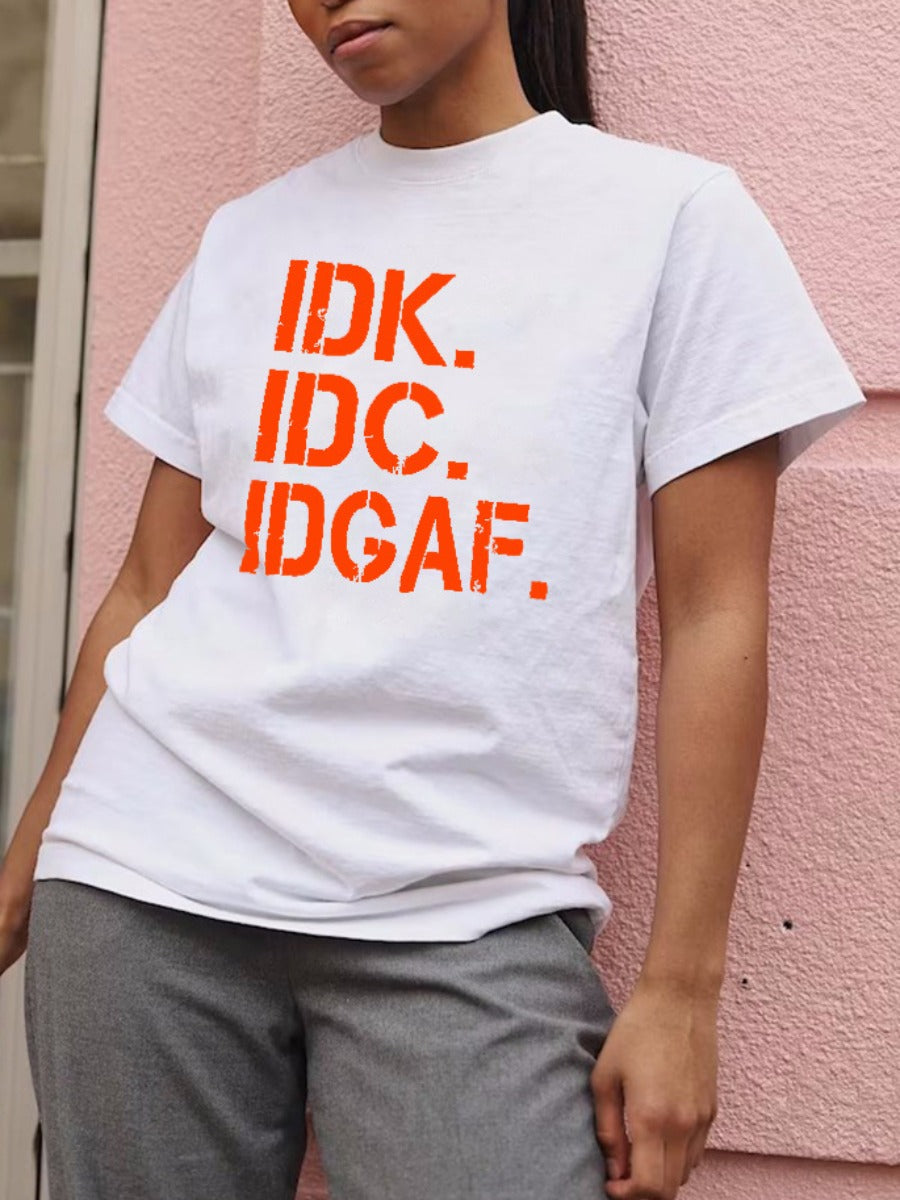 Round Neck Letter Print T-shirt Ar503