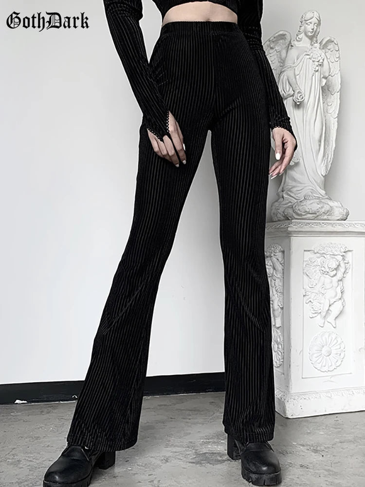 Goth Dark Flare Pants Aesthetic Emo Grunge Pants
