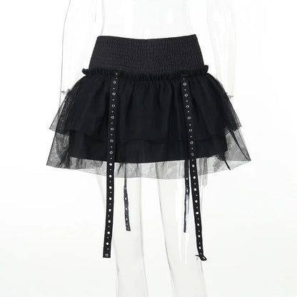 Gothic Steampuffy Tutu Retro Classic High Waist Tulle Multi Layered for Cosplay Party Dress Skirt