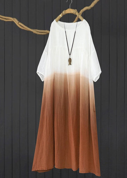 Gradient Color Brown Cozy Holiday Maxi Dress Summer Gh1089