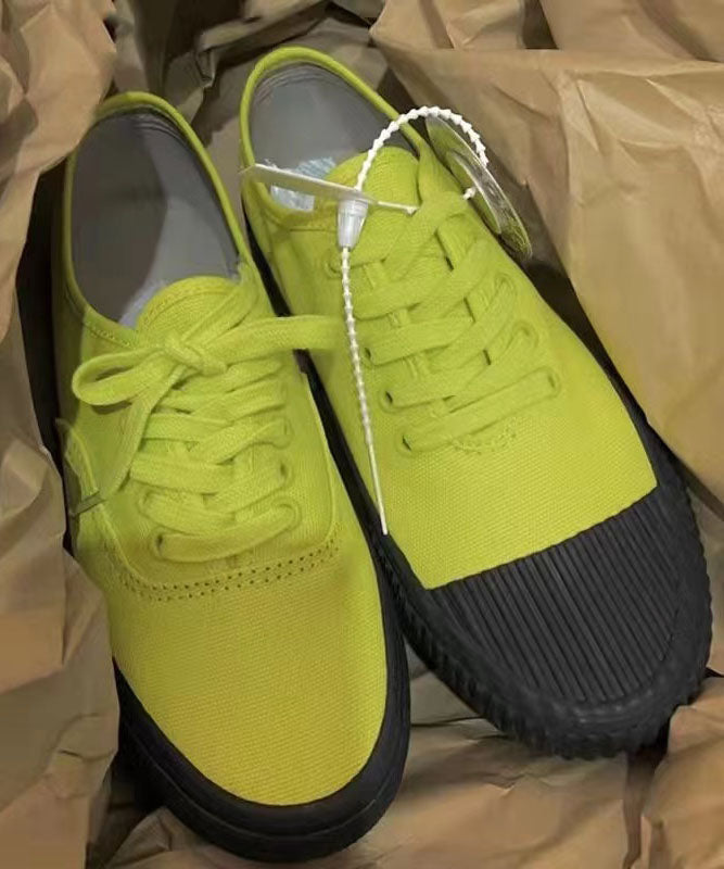 Green Canvas Asymmetrical Flat Shoes Cross Strap Dd1022