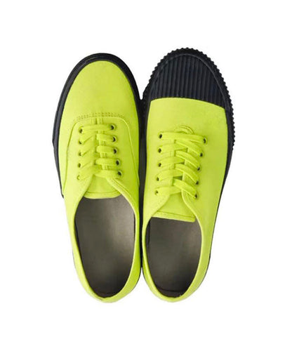 Green Canvas Asymmetrical Flat Shoes Cross Strap Dd1022