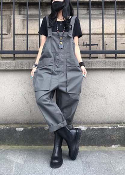 Grey Slash Neck Cozy Jumpsuits Ty1056