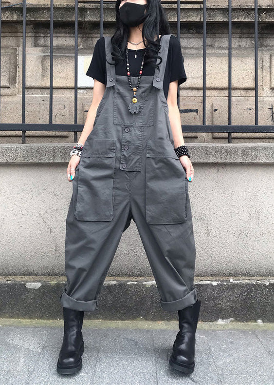 Grey Slash Neck Cozy Jumpsuits Ty1056