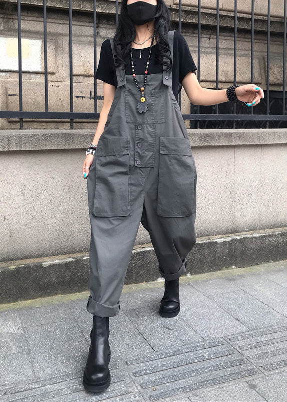 Grey Slash Neck Cozy Jumpsuits Ty1056