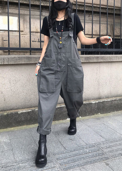 Grey Slash Neck Cozy Jumpsuits Ty1056