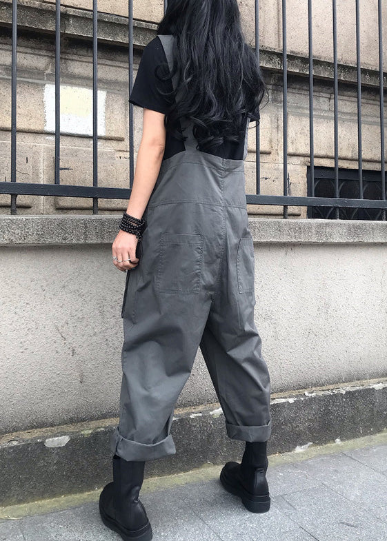 Grey Slash Neck Cozy Jumpsuits Ty1056