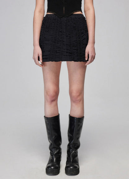Ruched Mini Drawstring Skirt