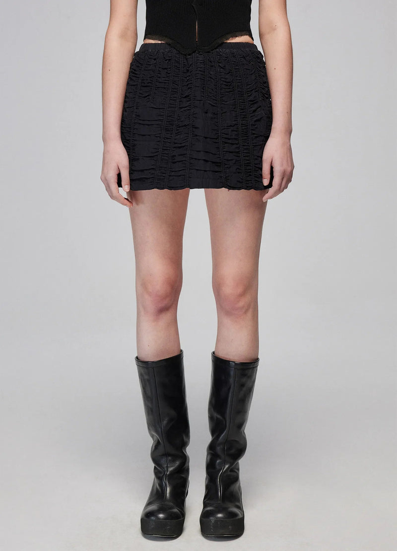 Ruched Mini Drawstring Skirt