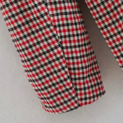 Fall Blazer Jacket Tops Office Wear Korean Plaid Blazer Orange Long Blazer Coat