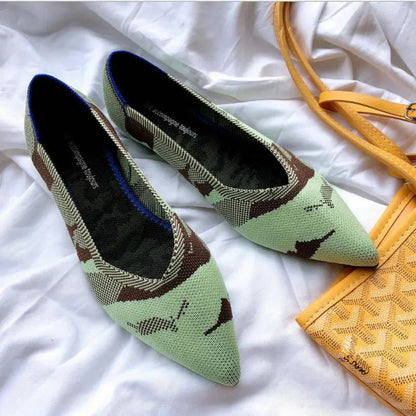 Flats Shoe Female Pointy Ballet Slipon Loafers Soft Sole 3d Wool Knitted Pregnant Moccasins Boat Shoes Flats