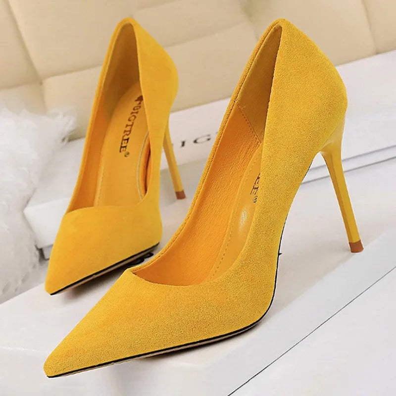 Shoes New Pumps Suede High Heels Shoes Office Shoes Stiletto Party Shoes Female Comfort Heels
