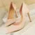Shoes Woman Pumps Black Blue Sliver Heels Silk High Heels Shoes Stiletto Heels 9.5 Cm Shoes