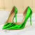 10.5cm High Heels Blue Green Valentine Pumps Glossy Stripper Stiletto Wedding Bridal Fetish Shoes 43