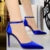 Shoes Green Blue Pumps Office Shoes High Heels Silk Stiletto Heels Sandals 43