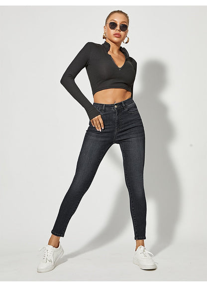 Classic Skinny Jeans High Waist Stretch Jean Wash Denim Leggings Slim Elastic Pencil Pant