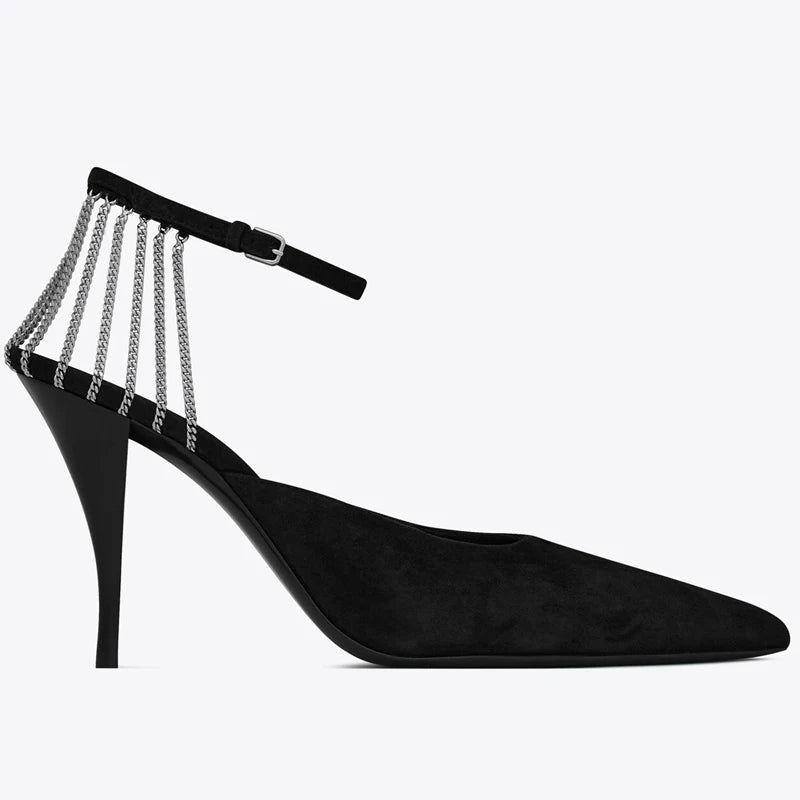 New Pointed Toe Buckle Pumps Super Stiletto High Heels Party Wedding Shoes Femmes Chaussures
