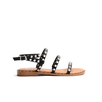 Sandals Summer Rivet Shoes Lightweight Nonslip Transparent Designer Studded Sandals Flat