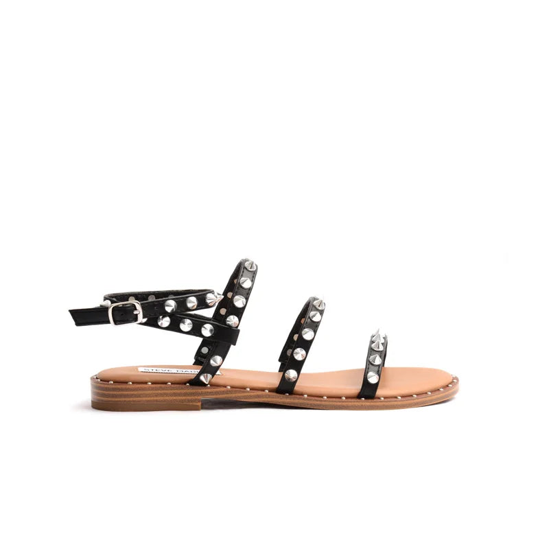 Sandals Summer Rivet Shoes Lightweight Nonslip Transparent Designer Studded Sandals Flat