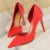 Shoes Woman Pumps Black Blue Sliver Heels Silk High Heels Shoes Stiletto Heels 9.5 Cm Shoes