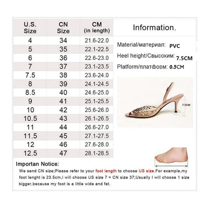 New Rhinestones Sandals Pointed Toe Party High Heels Wedding Shoes Sandalias Mujer Zapatos De Mujer