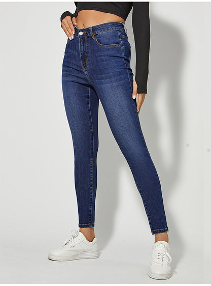 Classic Skinny Jeans High Waist Stretch Jean Wash Denim Leggings Slim Elastic Pencil Pant