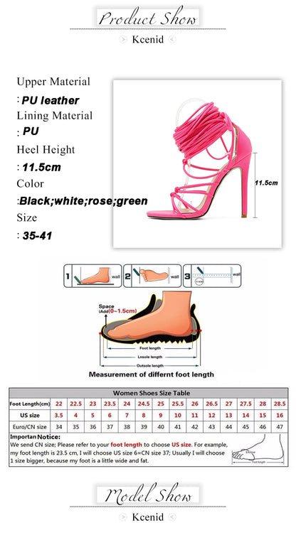 New Gladiator Knee High Sandals Open Toe Lace Up Cross Strappy Sandals High Heels Shoes