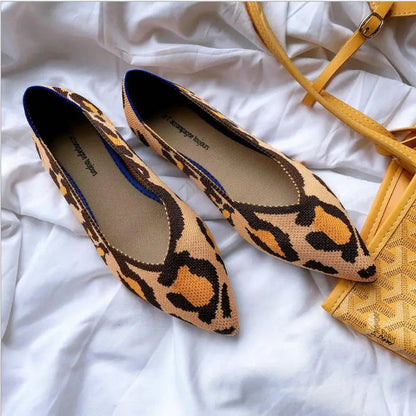Flats Shoe Female Pointy Ballet Slipon Loafers Soft Sole 3d Wool Knitted Pregnant Moccasins Boat Shoes Flats