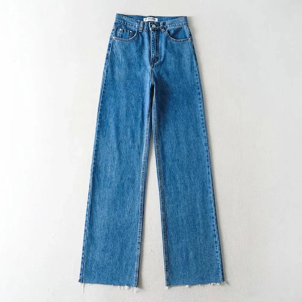 Jeans Bottom Straight Leg Baggy Jeans Fall Boyfriend Long Trousers High Waist Denim Pants