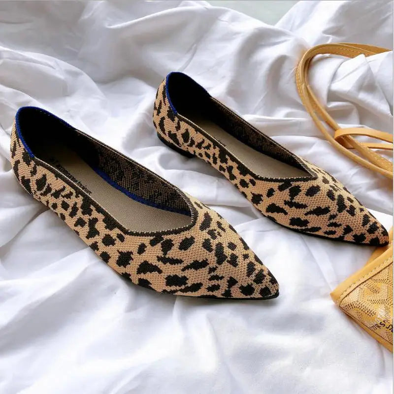 Flats Shoe Female Pointy Ballet Slipon Loafers Soft Sole 3d Wool Knitted Pregnant Moccasins Boat Shoes Flats