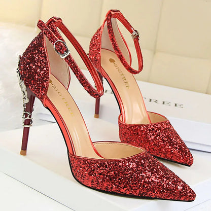 Shoes Heels New Woman Pumps Sequins High Heels Shoes Shoes Gold Sliver Stiletto Heels Sandals
