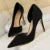 Shoes Woman Pumps Black Blue Sliver Heels Silk High Heels Shoes Stiletto Heels 9.5 Cm Shoes