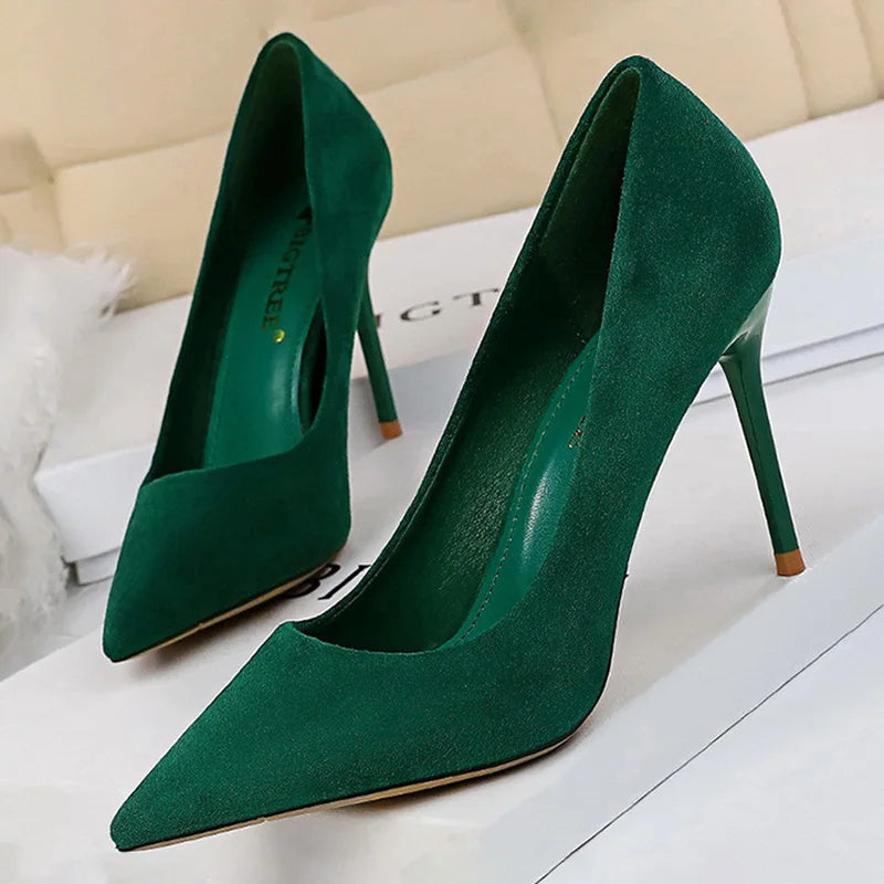 Shoes New Pumps Suede High Heels Shoes Office Shoes Stiletto Party Shoes Female Comfort Heels