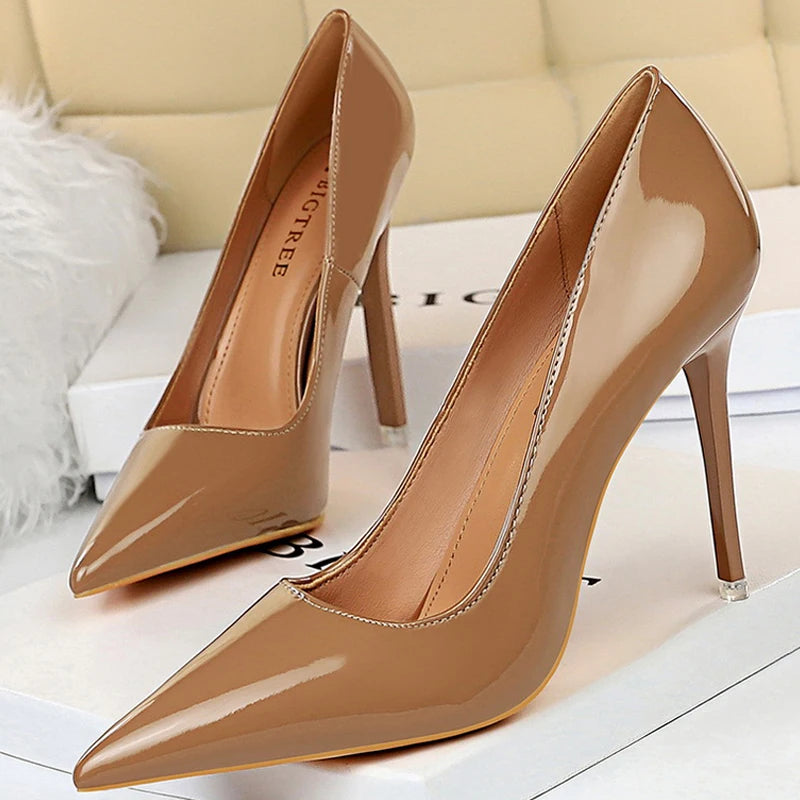 Shoes Patent Leather Shoes Woman Pumps High Heels Stiletto Heels 10.5 Cm Red Wedding Shoes Bridal Shoes Heels