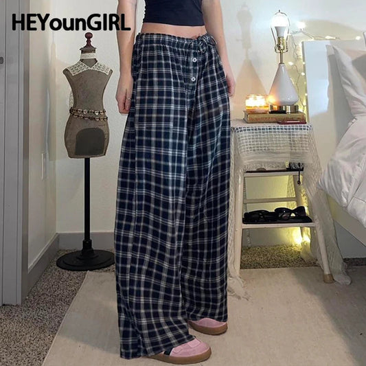Plaid Straight Loose Fit Jogger Pant
