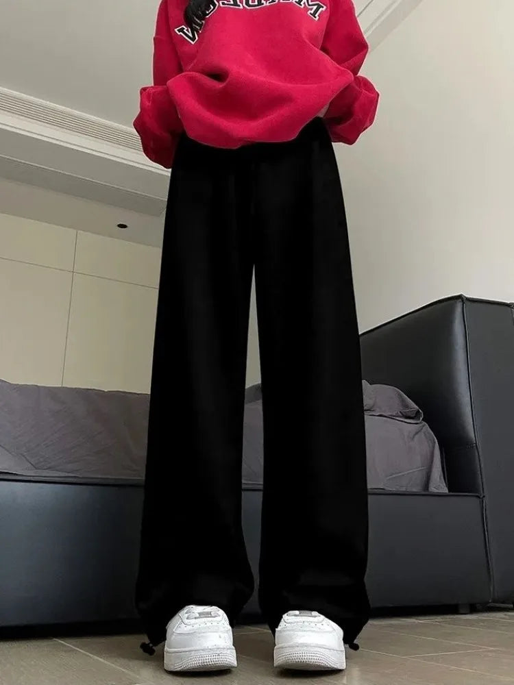 Gray Oversize Y2k Sweatpants Korean Harajuku Wide Leg Pant