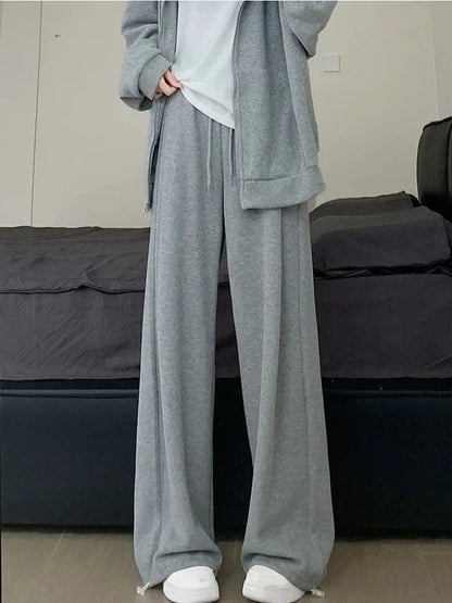 Gray Oversize Y2k Sweatpants Korean Harajuku Wide Leg Pant