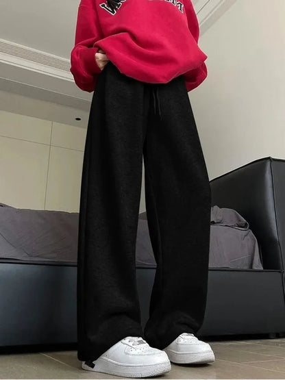 Gray Oversize Y2k Sweatpants Korean Harajuku Wide Leg Pant