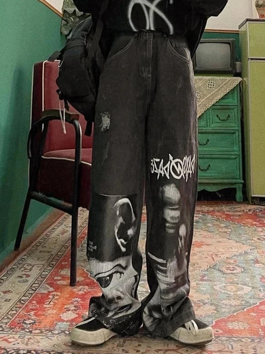 Gothic Baggy Punk Hippie Y2k Wide Leg Pant