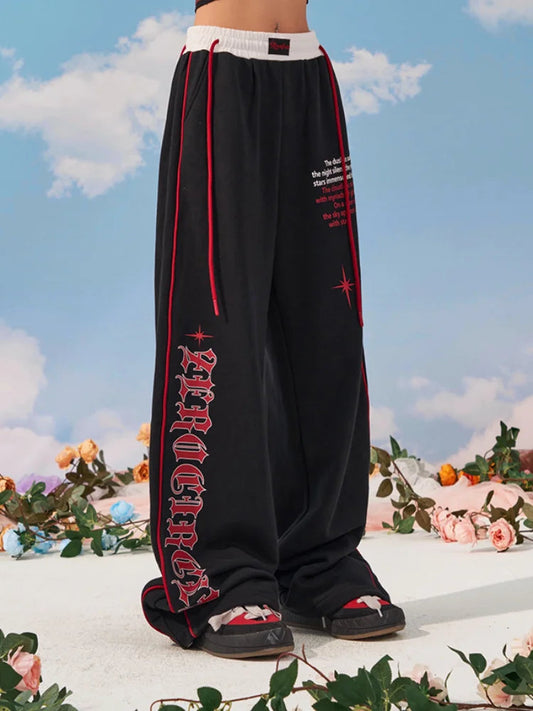 Letter Baggy Sweatpants Y2k Goth Jogging Pant